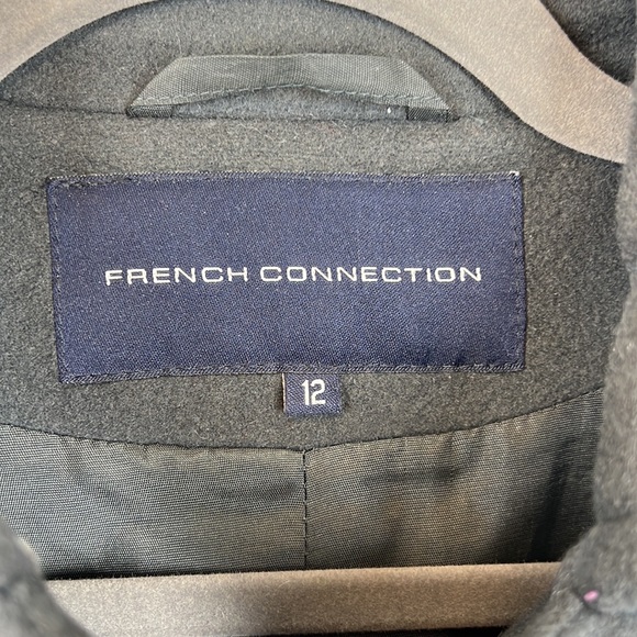 French Connection Women's Black Long Sleeve Long Coat Size 12 - Picture 2 of 5